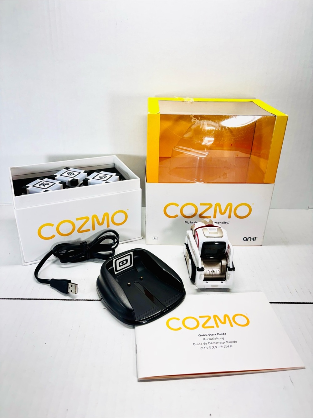 Anki Cozmo Robot Toy Complete 3 Cubes Charging Dock Plug Owners Manual